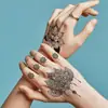 Transfronterizo Haina Nueva Devolver Flor de Dedo Tatuaje Pegatina Sentido Avanzado Personalidad Mandala Tatuaje Temporal Pegatina