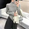 Suéter de punto de terciopelo Andi para mujer, nuevo estilo otoño e invierno, versátil, calado, adelgazante, de alta gama, elegante, top suéter base para capa interior