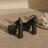 Zapatos de tacón alto con plataforma impermeables estilo chica hot con una correa, Zapatos Mary Jane de tacón grueso de boca poco profunda, Novedad Primavera 2025 para Mujer