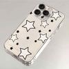 Estrellas blancas y negras de pantalla completa para funda de teléfono Apple 15pro para mujer iPhone13/12/11/transparente simple
