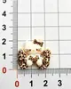Gravata borboleta de desenho animado estampa de leopardo gatinho acessórios de resina DIY grampos de cabelo cola de creme feitos à mão, elásticos de cabelo, chaveiros e acessórios para copos de água