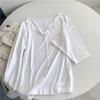 Outono 2026 Blusa Feminina Manga Longa Slim Fit Camiseta Simples e Sexy Camisa Base Drapeada