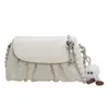 Estilo Popular de Este Año Bolso Pequeño Plegado para Mujer 2025 Nueva Moda de Verano Bolso Cruzado de Hombro con Cadena Bolso Cuadrado Pequeño