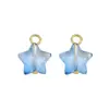 Colgante de pentagrama de material de vidrio, estilo de colgante único, pasador de bola de cuentas opcional, joyería de cuentas DIY, accesorios de estrella, piezas pequeñas