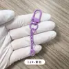 Fecho de porta pequeno de liga de zinco colorida pintada de 3 pontas com corrente de quatro seções e fecho lagosta de 14 mm para acessórios, chaveiros e pingentes