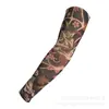 Mangas de tatuaje punto cruz transfronterizas populares para exteriores protección solar para hombres y mujeres brazo de tatuaje flor grande brazo completo sin costuras manga de hielo