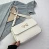 Bolso Cuadrado Pequeño para Mujer 2025 Nueva Moda Lazo Textivo Bolso de Hombro Elegante Color Sólido Hermoso Simple Bolso Cruzado