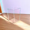 Caixa Plástica Transparente Coberta ps Grau Alimentício Caixa de Doces de Casamento Caixa de Embalagem com Elástico de Borracha Dura Caixa Quadrada Pequena de Acrílico