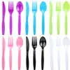 Colher Descartável Amazon Colher de Sopa Plástica Embalada Individualmente Faca e Garfo Conjunto de Talheres de Restaurante Grau Alimentício Bolo
