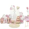 Decoração de primeiro aniversário para menina da Hello Kitty, tema em placa KT, balões da Hello Kitty, painel de balões para festa