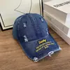 Boné de Baseball Retrô Americano Desgastado para Homens e Mulheres, Novo Chapéu com Bordado de Letras para Primavera e Outono, Boné Bico de Pato Emagrecedor