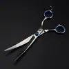 Tijeras Nepperson Azules de Alta Calidad de 7.0 pulgadas Set de 4 Piezas 3 Piezas 5 Piezas Tijeras para Aseo de Mascotas Tijeras Rectas Set de Espina de Pescado