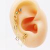 Gaibei arete colgante estilo coreano temperamento fresco pequeño chapado en oro arete barra larga para la oreja clip para la oreja joyería para piercing