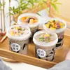 Caja de Embalaje para Helado y Yogur Shaoxiancao 500ml Taza para Pudín y Natillas Mousse Resistente al Calor Mesa de Postres Helados Congelados