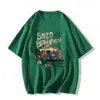 Camisa de Algodão Puro Estilo Retrô Americano Manga Curta Oversized para Mulheres Verão Tendência Marca Solta Estilo Bf Hong Kong Top Grande