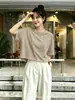 Camiseta Casual Holgada para Mujer, Segunda Entrega, Exclusivamente para Tops de Lino Lyocell de Manga Corta, Verano, Directo de la Fábrica Fuente