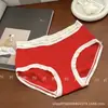 Rojo Otoño e Invierno Algodón Modal Cómodo Suave Cintura Media Cadera Simple Algodón Puro Ropa Interior para Mujer Calzones