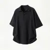 Cleanfit Textura de Hilo de Flor Artificial Cuello de Gaviota Camisa Polo Hombre Estilo Verano Retro Estilo Old Money Camiseta Casual de Manga Corta q