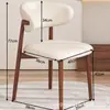 Cadeira de Jantar de Ferro Simples Moderna de Luxo Leve Estilo Italiano Cadeira de Jantar para Casa Restaurante Cadeira com Encosto de Designer Estilo Nórdico High-End