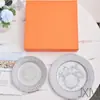 Plato para Bistec 10 pulgadas Redondo Plano Hotel Banquete Cerámica Vajilla Hogar Plato de Postre Porcelana de Hueso Transfronterizo Plato de Postre