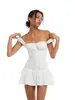 Roupas femininas europeias e americanas transfronteiriças ins doce temperamento de garota popular desejo puro retrô vestido de alça cintura apertada atacado