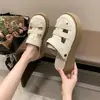 Sandalias Jx de Corte Calado y Punta Cerrada para Mujer, de Uso Dual para Exteriores en Verano, Medias Zapatillas de Suela Gruesa, Sandalias Romanas de Playa para Mujer