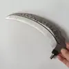 Hoz de Acero al Manganeso Metálico, Cuchillo Grueso de Acero Duro para Cortar Hierba al Aire Libre, Hoja de Media Luna para Plantas Acuáticas de Pesca, Cuchillo Dentado para Pesca en la Naturaleza, Equipo de Pesca