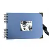 Álbum de Fotos Horizontal A4 con Ventana y Protectores de Esquina, Álbum de Fotos Hecho a Mano Vintage con Lazo DIY, Álbum de Fotos Scrapbook