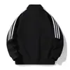 Novo Suéter Masculino Casal Jaqueta Esportiva Casual Gola Alta com Três Listras Jaqueta Fashion Versátil Cardigan Top Roupas