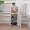 Gabinete de Baño con Estantes de Almacenamiento en Capas, Gabinete Estrecho para Inodoro, Estante de Almacenamiento a Prueba de Polvo con Puertas para Baño y Dormitorio