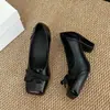 Zapatos Mary Jane estilo retro con lazo para mujer, nuevo modelo de verano 2026, cómodos zapatos versátiles sin cordones de punta cuadrada bajos