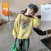Sudadera de Felpa para Niñas Otoño e Invierno Nuevo Estilo Mediana y Grande Estilo Infantil Falsa de Dos Piezas Camiseta Interior Engrosada Top Cálido para Niños