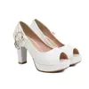 Sandalias de Punta de Pez con Lazo Lateral Nuevos Zapatos Europeos y Americanos para Mujer Tacones Gruesos Altos Tallas Grandes Zapatos de Comercio Exterior