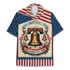 Camisa Havaiana 250 Anos de Liberdade 1776-2026 Águia Patriótica Sino da Liberdade 4 de Julho Camisa Unissex
