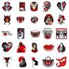 50 pegatinas de terror gótico Diablo Rojo oscuro Punk Thriller Pegatinas góticas rojas y negras Gótico