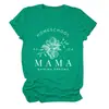 Camiseta Casual Europeia e Americana Homeschool Pr 22 6 Mama Transfronteiriça Verão Gola Redonda Manga Curta Tops Prontos para Mulheres
