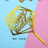 Tarjeta de complemento para mesa de postres con diseño de rosa de diamante y feliz cumpleaños, acrílico, para decorar tartas de cumpleaños