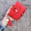Letras de Acción de Gracias Monedero de Color Puro con Borla Cartera Corta de Aliexpress Caricatura Linda Cartera 70% de Descuento Ins para Mujeres