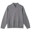 Suéter de punto estilo polo coreano para mujer, holgado y grueso, adecuado para otoño e invierno, con cuello camisero, se puede usar como capa base