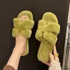 Pantuflas mullidas estilo hada para mujer, nueva moda otoño/invierno 2026, adecuadas para usar en interiores y exteriores, de suela plana, antideslizantes y hechas de algodón afelpado