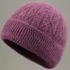 Invierno Nuevo Estilo Sombrero de Lana para Mujer Sombrero para Personas de Mediana Edad y Mayores Cálido Plus Terciopelo Engrosado Sombrero de Punto Estilo Mamá Impermeable de Algodón