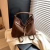 Bolsa Tote de Camurça, Mochila Feminina de Grande Capacidade, Versátil para o Outono e Inverno, Estilo Retro de Luxo, Bolsa de Ombro Transversal para o Dia a Dia