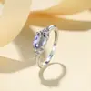 Anillos Populares para Hombres y Mujeres de Acero Inoxidable, Peridoto Oro Rosa, Diamante Micro-Engastado, Cuatro Garras, Circonia, Estilo Simple, Transparente, Nuevo en AliExpress