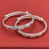 Pulsera inocente y vivaz pulsera de la suerte plata pura 999.9 pulsera infantil estilo étnico regalo de Año Nuevo infantil luna llena