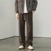 Calça banana estilo americano, calça esportiva casual de cintura média para outono para homens, nova, de corte solto, com bom caimento, perna reta, comprimento total, moletom, moderna