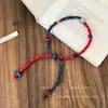 Colar de Lã Tricotado com Contraste de Cores e Contas Feminino 2025 Novo Luxo Acessível Design de Nicho Acessórios de Corrente para Suéter