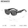 Las Nuevas Gafas de Sol Rectangulares de Lujo con Incrustaciones de Diamantes Estilo Retro Hong Kong de Rain Son Imprescindibles para la Moda al Aire Libre