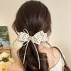 Pinza de Plátano con Lazo de Cinta de Puntos Vertical Pinza Alta para Cola de Caballo Pinza para el Cabello Anticaída para Mujeres Pinza para el Cabello de la Parte Posterior de la Cabeza