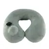 Almohada de cuello con boquilla de aire de presión cuidadosamente seleccionada, funda de terciopelo de cristal, núcleo de almohada de PVC, almohada para viajes al aire libre, almohada inflable, almohada en forma de U