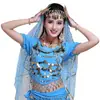 Diadema de Velos de Danza India para Adultos Pañuelo de Cabeza para Danza del Vientre Velo de Malla Tocado para Disfraz de Espectáculo Borla